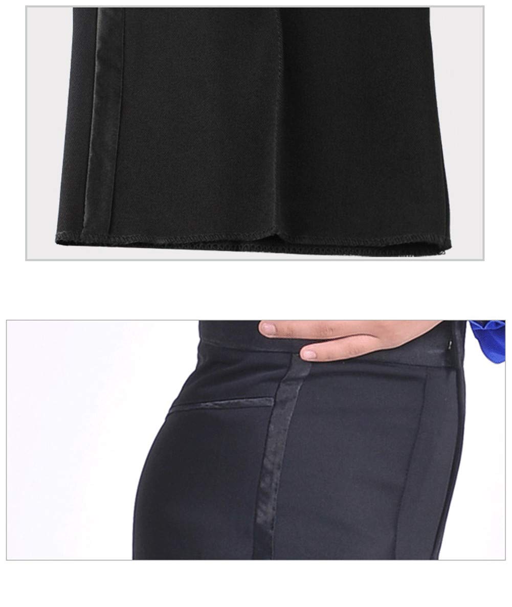 WENDYWU Men's Latin Dance Pants - Black Ballroom Competition & Practice Trousers for Rumba, Tango, Salsa | Professional Modern Dancewear for Performances & Training
