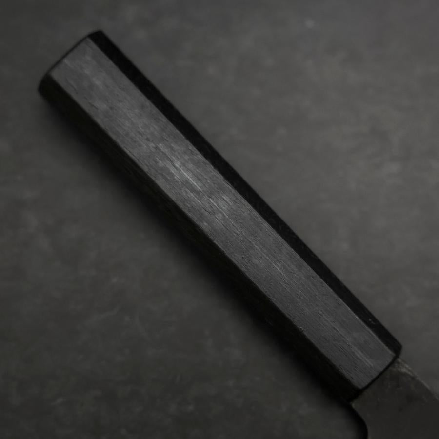 Premium Santoku Knife - Blue Steel #2 Kurouchi Finish with Dark Blue Urushi Handle - 165mm Japanese Chef Knife for Slicing, Dicing & Chopping - Perfect for Home Cooks & Professional Chefs
