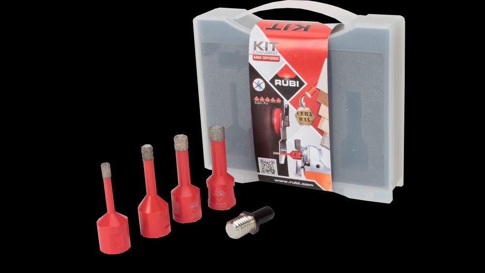 Rubi DRYGRES Mini Drill Bit Kit - 10-Piece Ceramic Tile & Glass Drill Bits Set for DIY Projects, Home Renovation & Crafting - Perfect for Bathroom, Kitchen & Mosaic Art