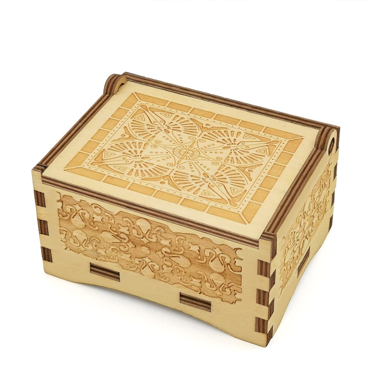 Sooharic 18-Note Wind-Up Wooden Christmas Music Box - Handcrafted Holiday Gift for Xmas, Home Decor, Party Favors | Perfect for Tree Ornaments, Stocking Stuffers & Festive Celebrations