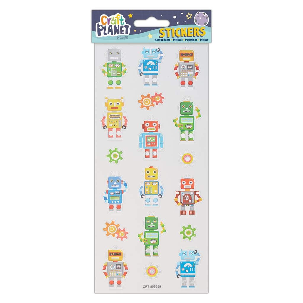 Robot Stickers Assorted Pack - Fun Decals for Laptops, Water Bottles, Notebooks & DIY Crafts