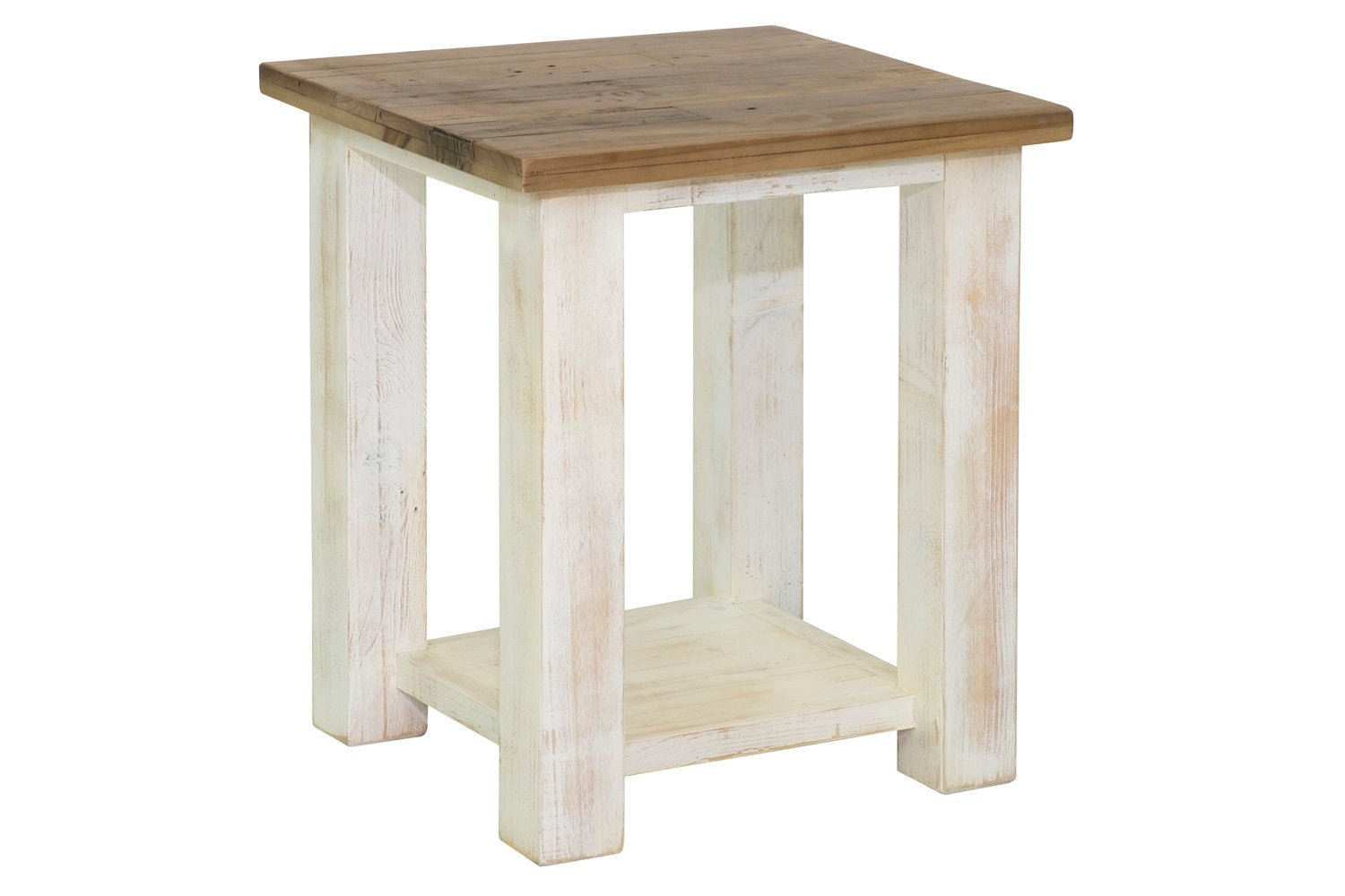 Modern Borsgade Side Table - White/Natural Wood Finish - Perfect for Living Room, Bedroom, or Office Decor