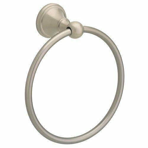 Satin Nickel Towel Ring - Bathroom Wall Mounted Towel Holder for Hand & Paper Towels, Bathroom Decor & Storage Organizer - Perfect for Bathrooms, Kitchens & Laundry Rooms