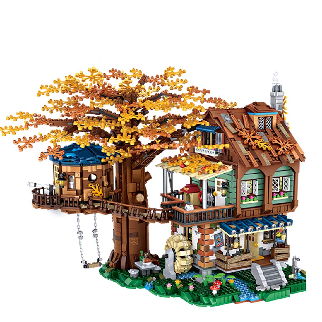 4761-Piece Myste Architecture Treehouse Building Set with Swing - MOC Modular House Construction Toy, Compatible with Lego Ideas 21318 - Perfect for Creative Play, Home Decor & Gift Giving