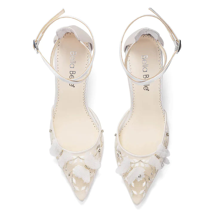 Eve Ivory Butterfly Heels - Elegant Women's High Heel Sandals for Weddings, Parties & Special Occasions | Comfortable & Stylish Dress Shoes