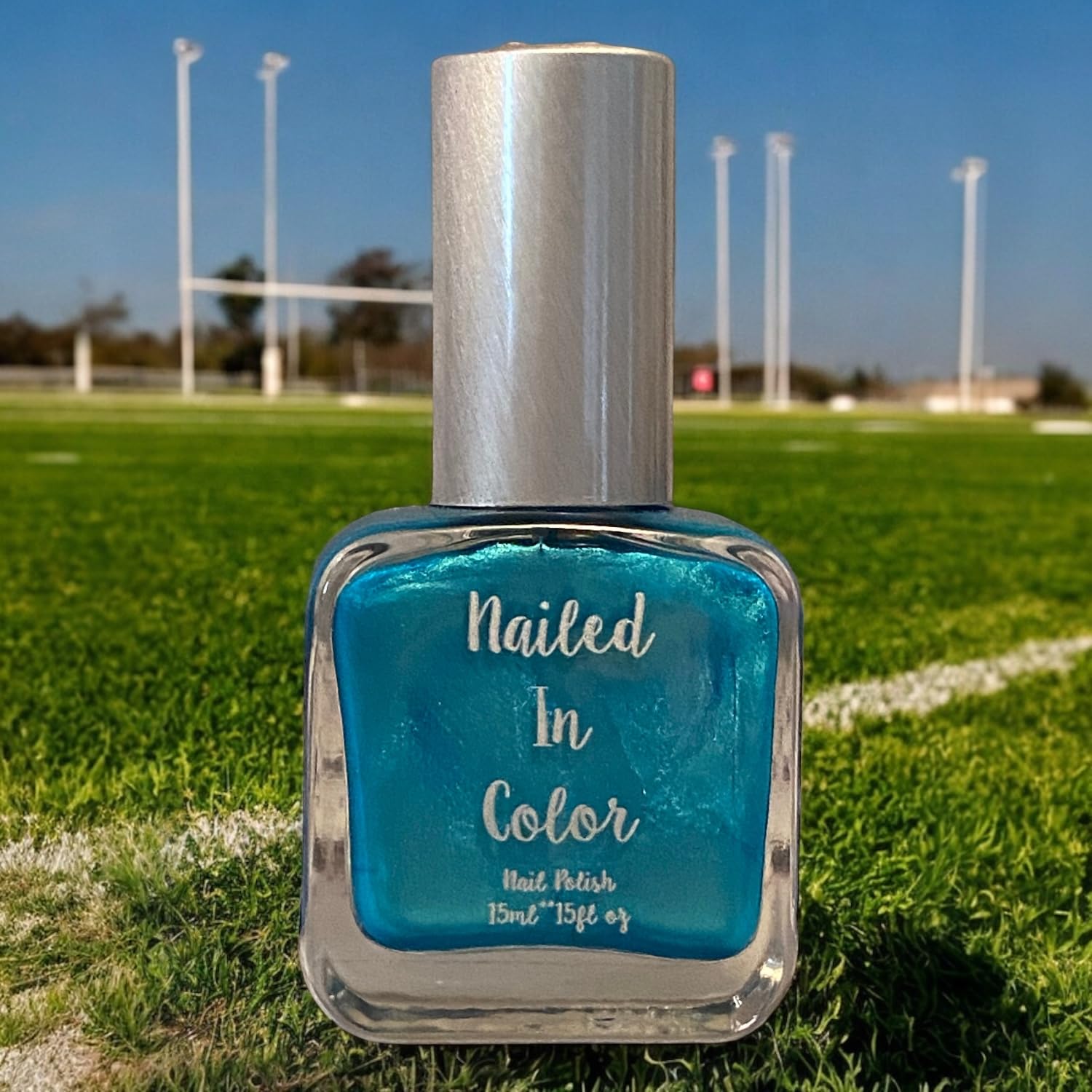Turquoise Peacock Blue Panther Team Color Women's Nail Polish - Football Game Day Manicure for Ladies - Perfect for Sports Events, Parties, and Nail Art Designs