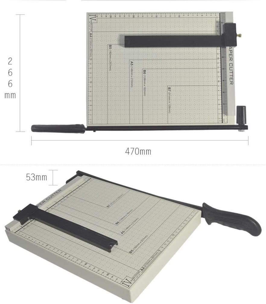 KDLK Professional A4 Paper Cutter Trimmer with Automatic Safety Guard - Heavy Duty Guillotine Paper Cutter with Metal Base (43.5x21.8x8cm) for Office, School, Crafting & Scrapbooking Projects