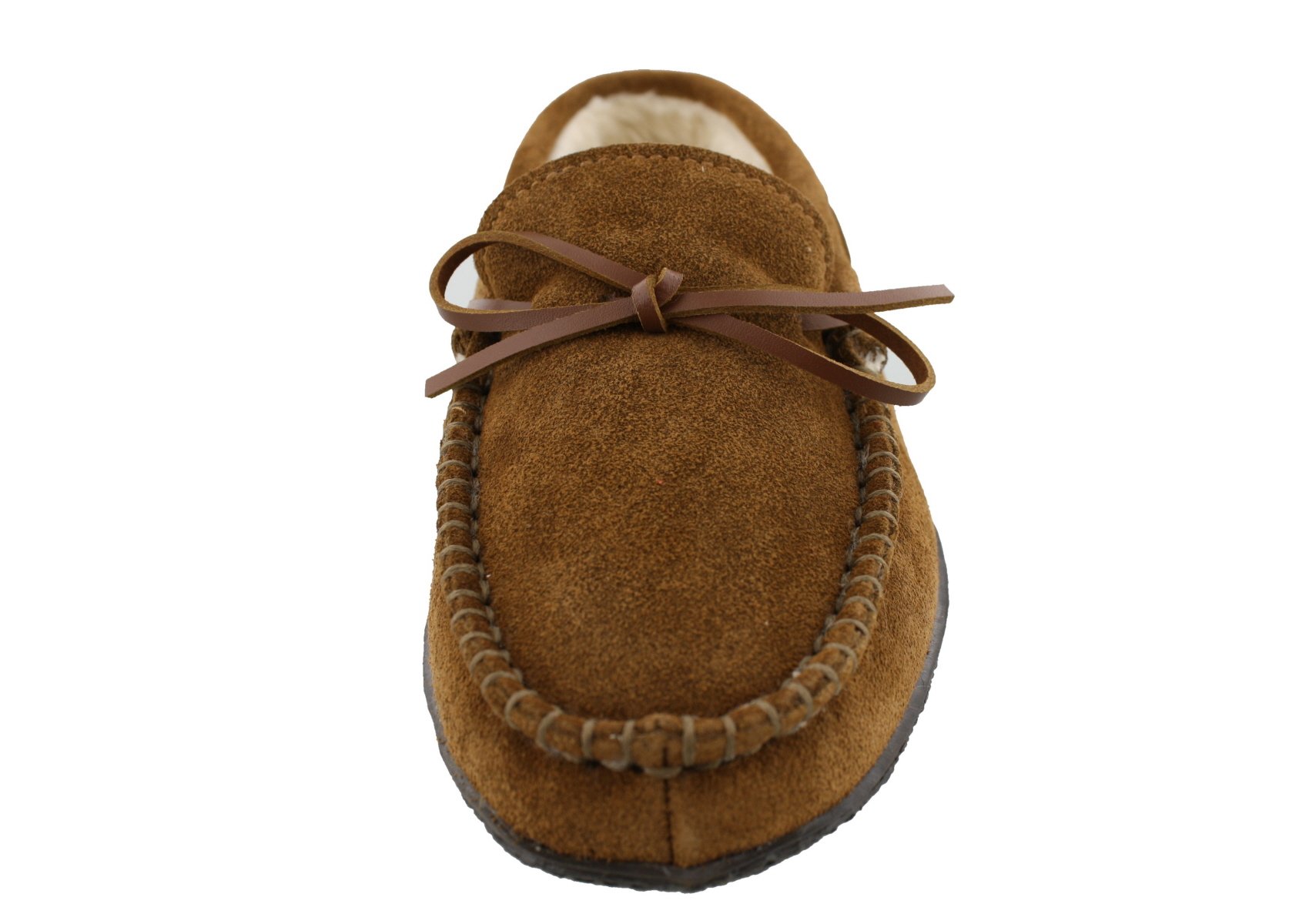 Clarks Men's Augusta Indoor Outdoor Faux Fur Slippers - Comfortable Brown Cow Suede House Shoes for Men, Size 12 M US - Perfect for Home, Lounge & Backyard Relaxation