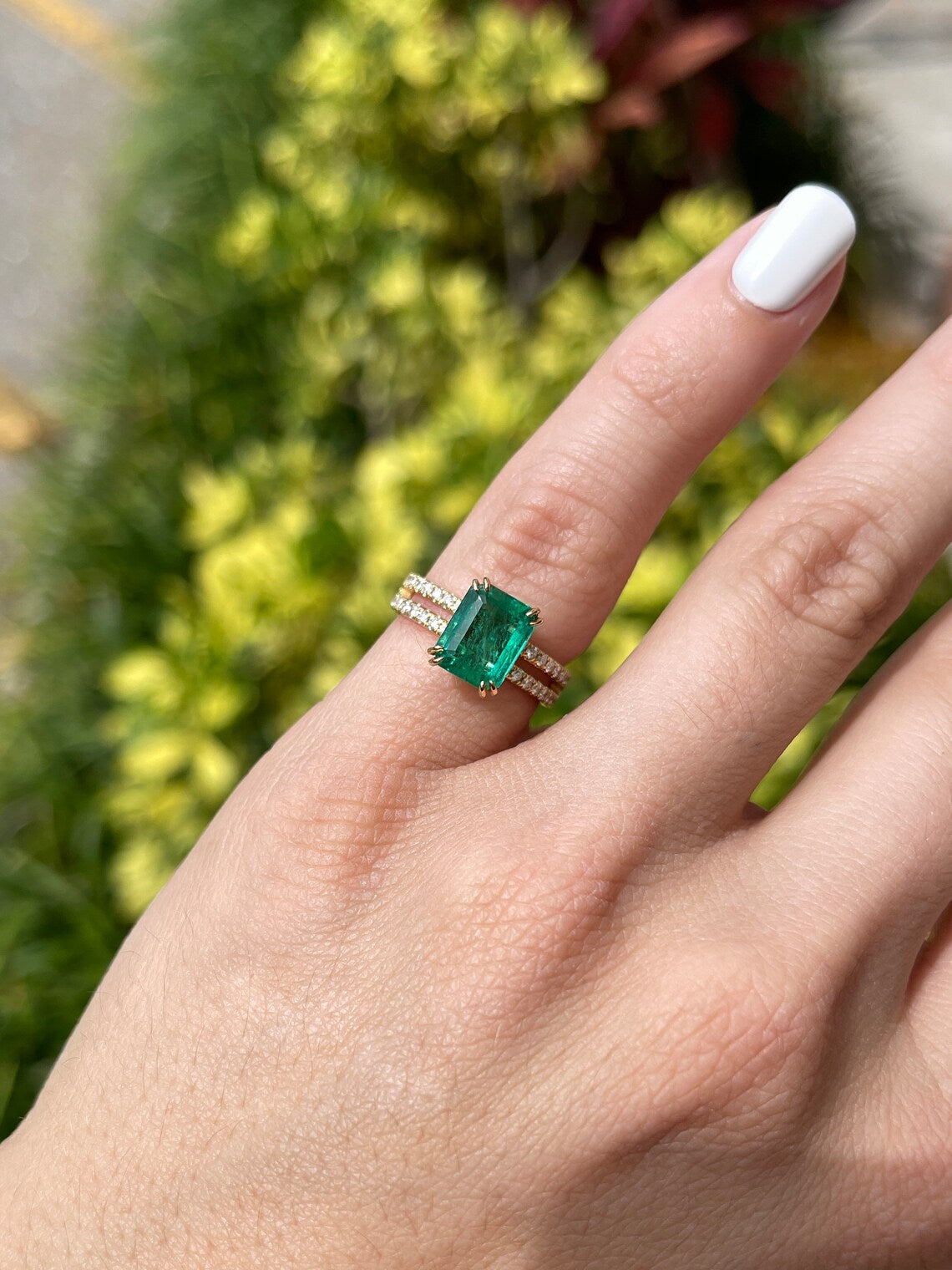 2.70tcw 18K Gold Natural Emerald Cut Diamond Double Prong Engagement Ring for Women – Perfect for Proposals, Anniversaries & Bridal Jewelry
