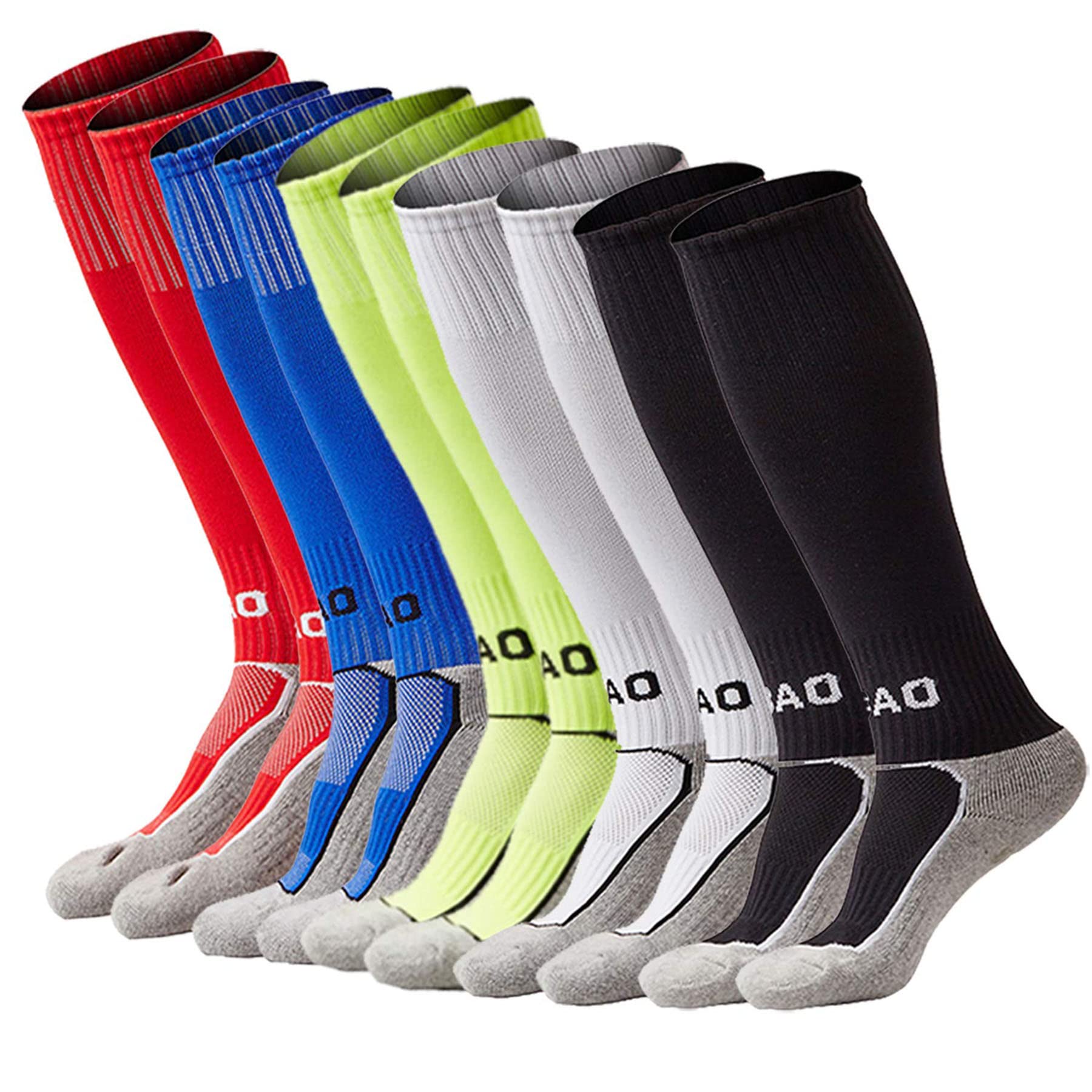 Xikun Kids Soccer Socks - Knee High Compression Football Socks for Boys & Girls - Breathable Sports Socks for Soccer, Football, Running & Training