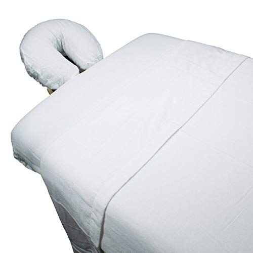 Premium 3-Piece Egyptian Cotton Massage Table Sheet Set - Ultra Soft Facial Bed Cover with Flat & Fitted Sheets + Face Cradle Cover - Taupe Color - Perfect for Spa, Salon & Professional Massage Therapy Sessions