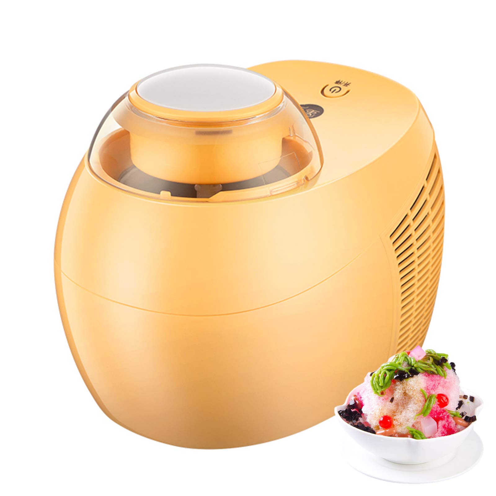 500ML Automatic Ice Cream Maker Machine for Home - DIY Soft Serve, Frozen Yogurt, and Sorbet with Stainless Steel Lining - Makes Ice Cream in 90 Minutes (Orange) - Perfect for Parties, Dessert Bars, and Family Treats