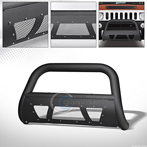 Matte Black Studded Laser Mesh Bull Bar Brush Bumper Guard for 1988-2000 Chevy GMC C10 Truck & SUV - Heavy Duty Off-Road Protection & Styling Upgrade for Pickup Trucks and SUVs