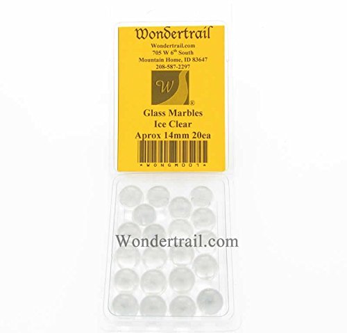 20-Pack 14mm Clear Transparent Glass Marbles for Home Decor, Vase Fillers, DIY Crafts & Sensory Play - Premium Ice-Like Decorative Stones