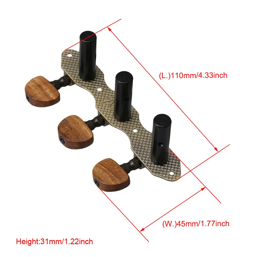 Classical Guitar Tuning Pegs - 2-Pack Premium Guitar Machine Heads for Acoustic & Electric Guitars - Perfect for Beginners, Musicians & Guitar Maintenance
