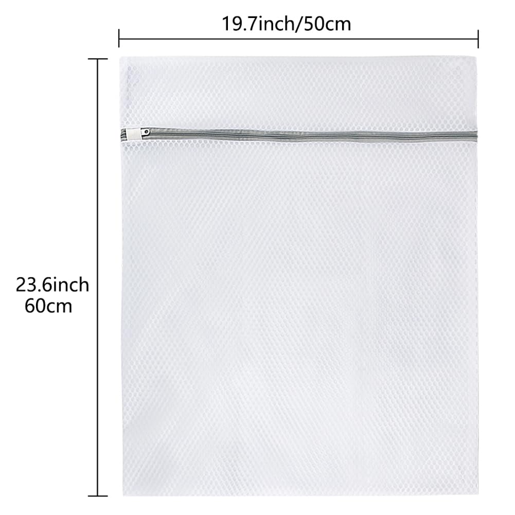 Vivifying Large Mesh Laundry Bags 2-Pack - Honeycomb Washing Machine Bags for Delicates, Sweaters, Coats, Stuffed Toys & Blankets (White) - Perfect for Travel, Gym & Baby Clothes Protection