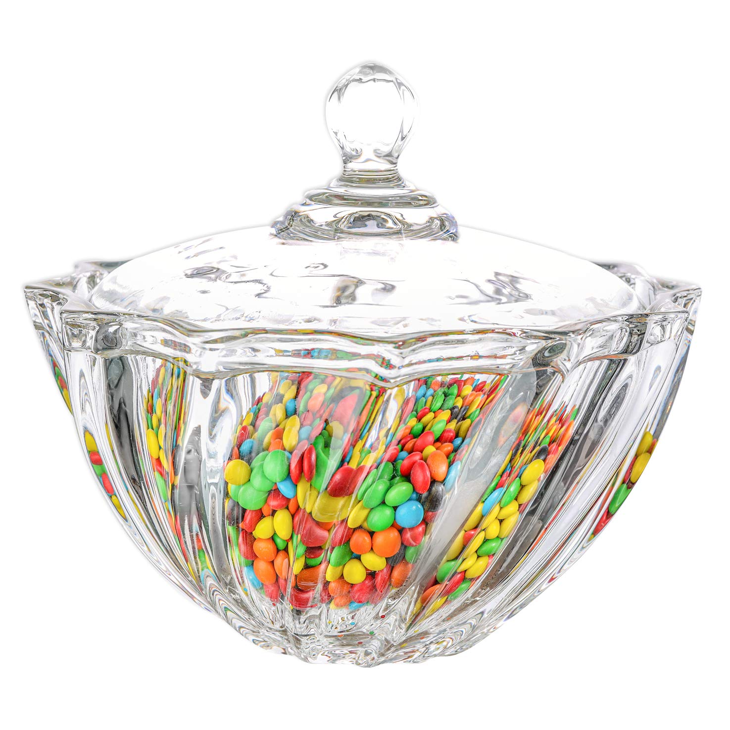 ComSaf 30OZ Glass Candy Jar with Lid - Large Decorative Covered Candy Dish for Office Desk, Wedding Party Buffet Decor | Perfect for Candy Storage, Jewelry Organizer & Home/Office Decoration