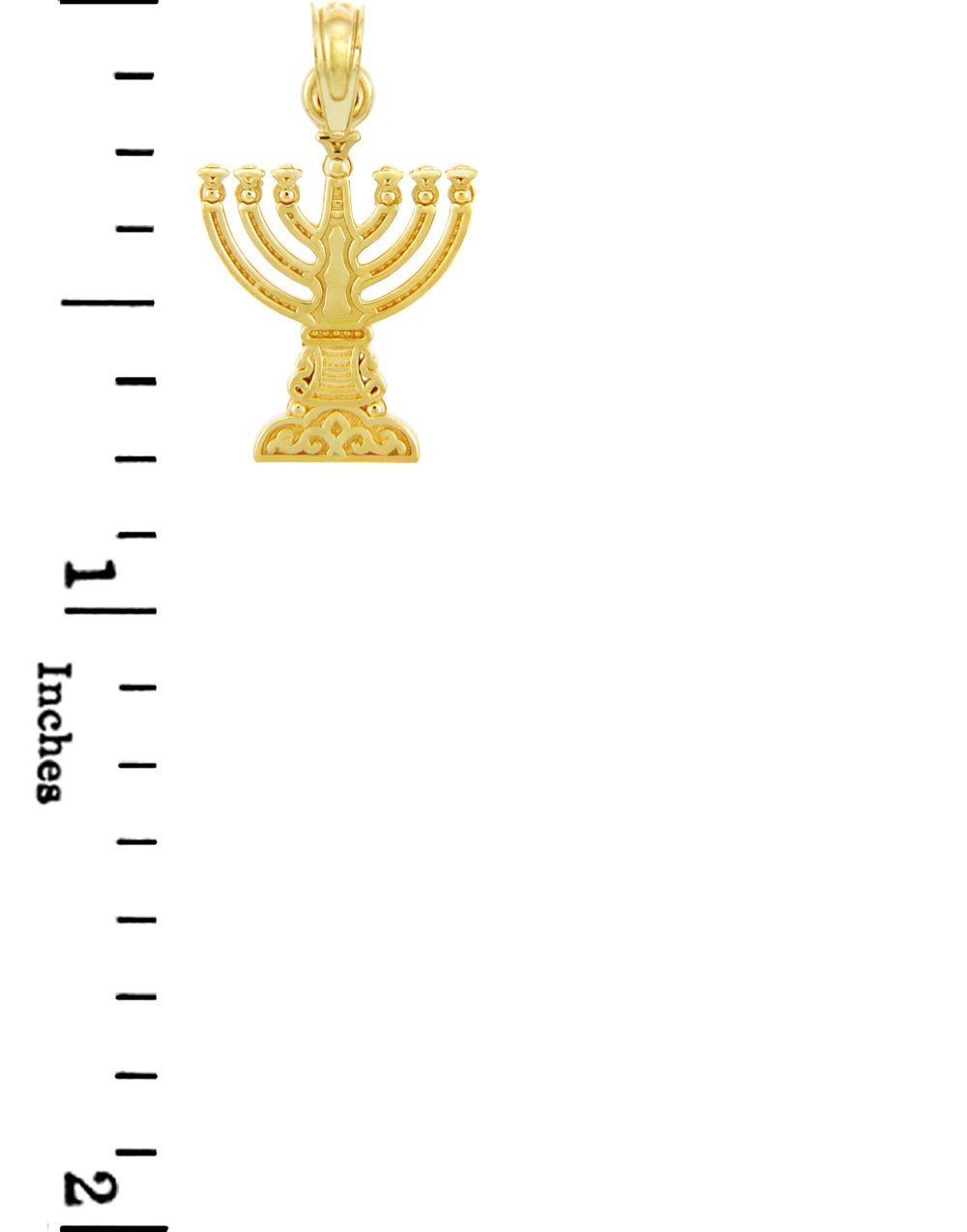 Jewish Gold Pendants - 14K Yellow Gold Menorah Necklace for Men & Women | Religious Jewelry Gift for Hanukkah, Bar Mitzvah & Jewish Holidays