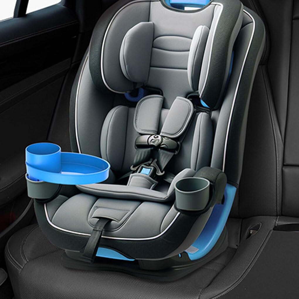 2-Pack Car Seat Cup Holder & Snack Tray - ABS Travel Tray for Strollers & Car Seats - Secure Snacks & Drinks On-The-Go - Perfect for Road Trips, Baby Strolls & Family Travel