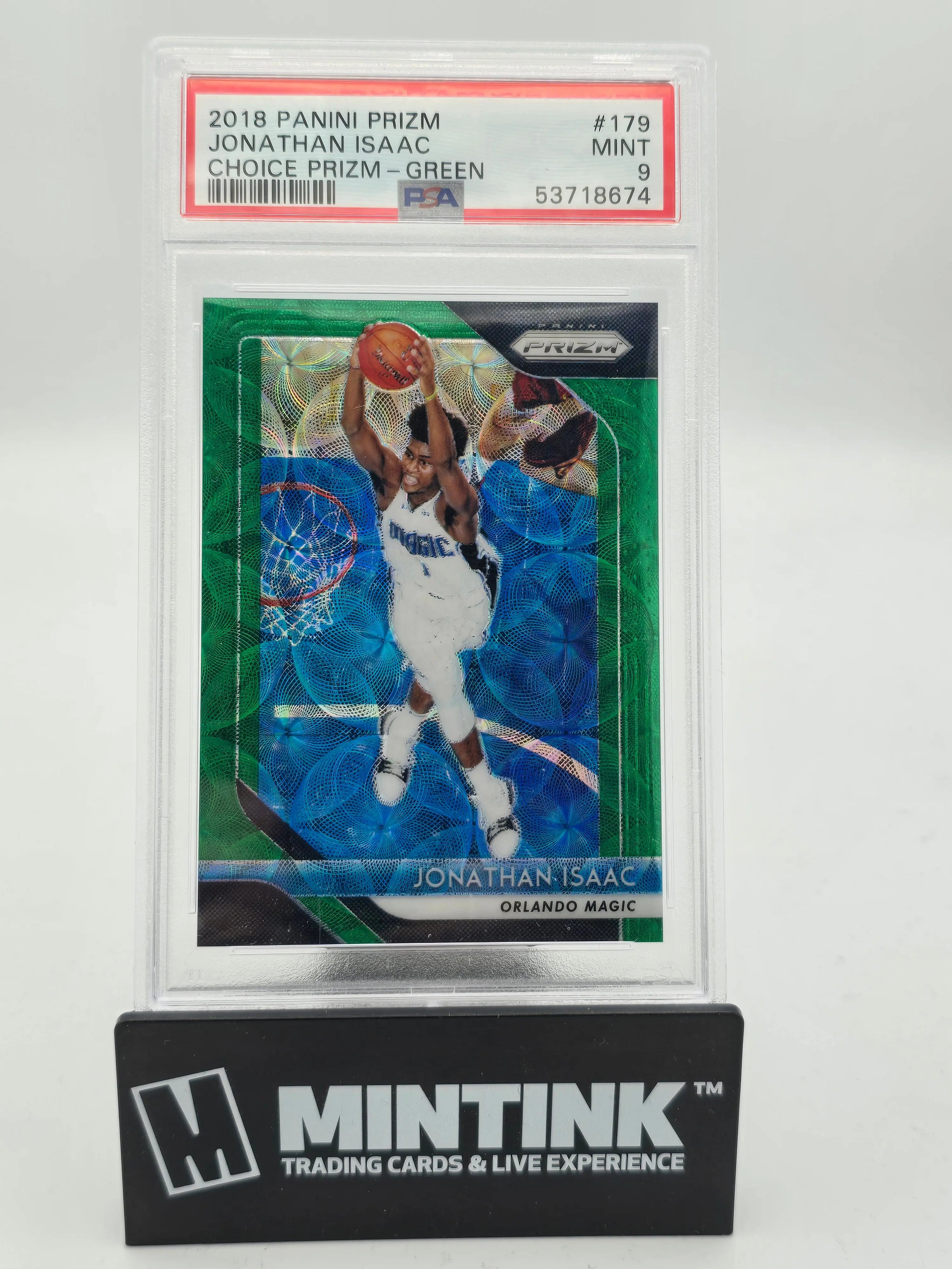 2018 Panini Prizm Jonathan Isaac Green Choice Prizm PSA 9 1/8 Basketball Card - Rare Collectible for NBA Fans & Sports Memorabilia Enthusiasts - Perfect for Trading, Display, and Investment