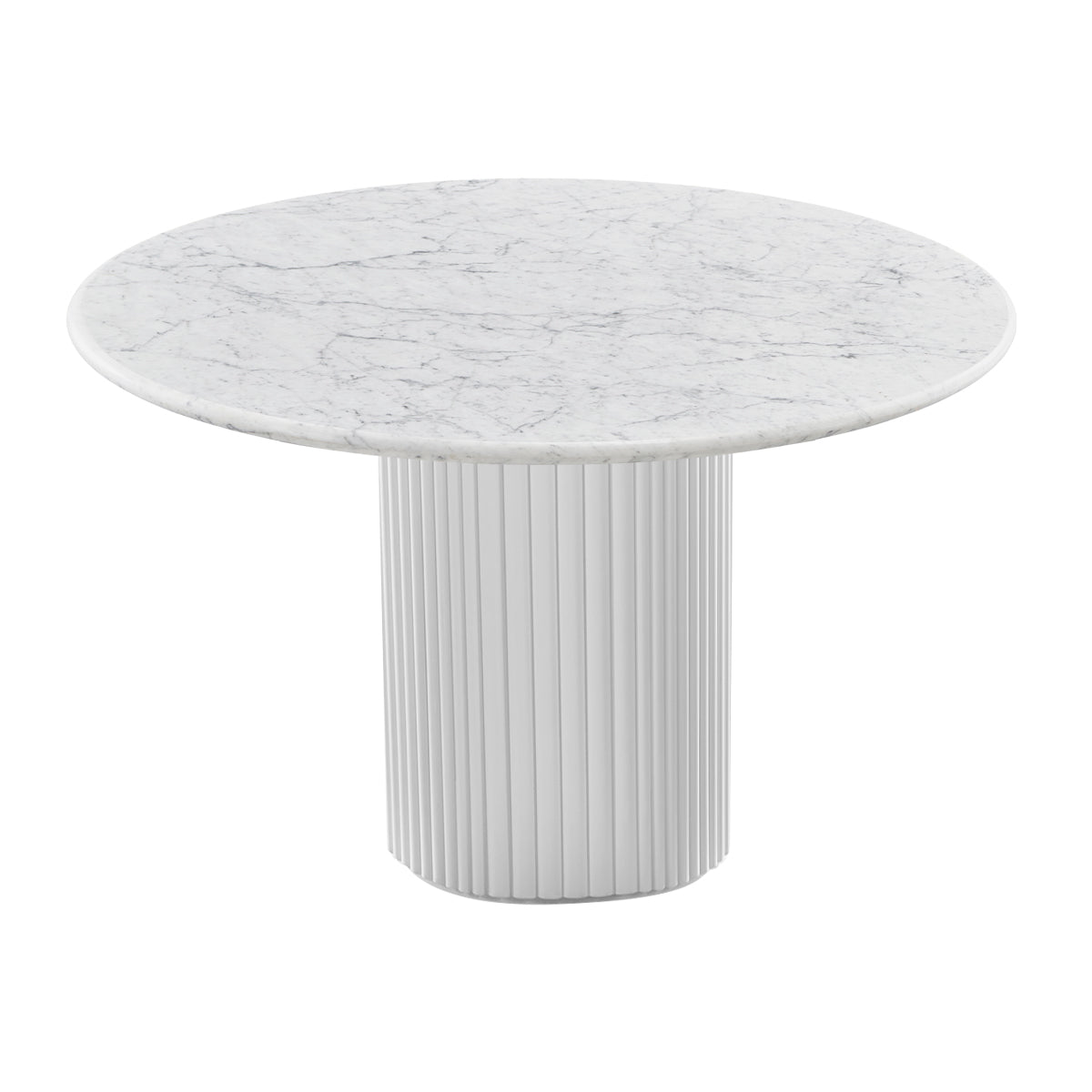 Elegant Cosmos Marble Dining Table - Modern Round Marble Top with Sturdy Metal Base for Dining Room, Kitchen, or Outdoor Patio