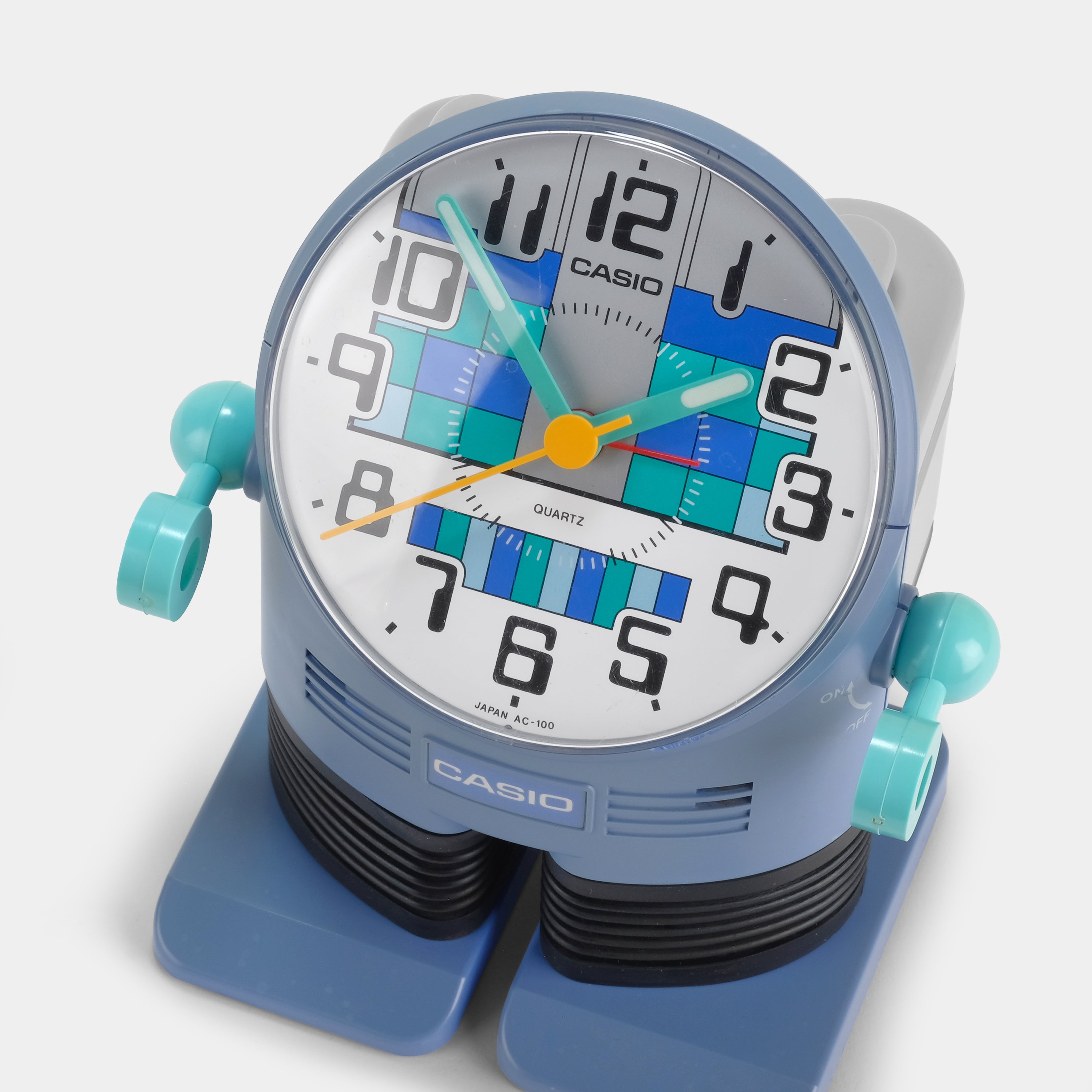 Casio AC-100 Blue Robot Alarm Clock with Snooze Function - Fun & Functional Digital Clock for Kids, Teens, and Adults - Perfect for Bedroom, Office, and Gift Giving