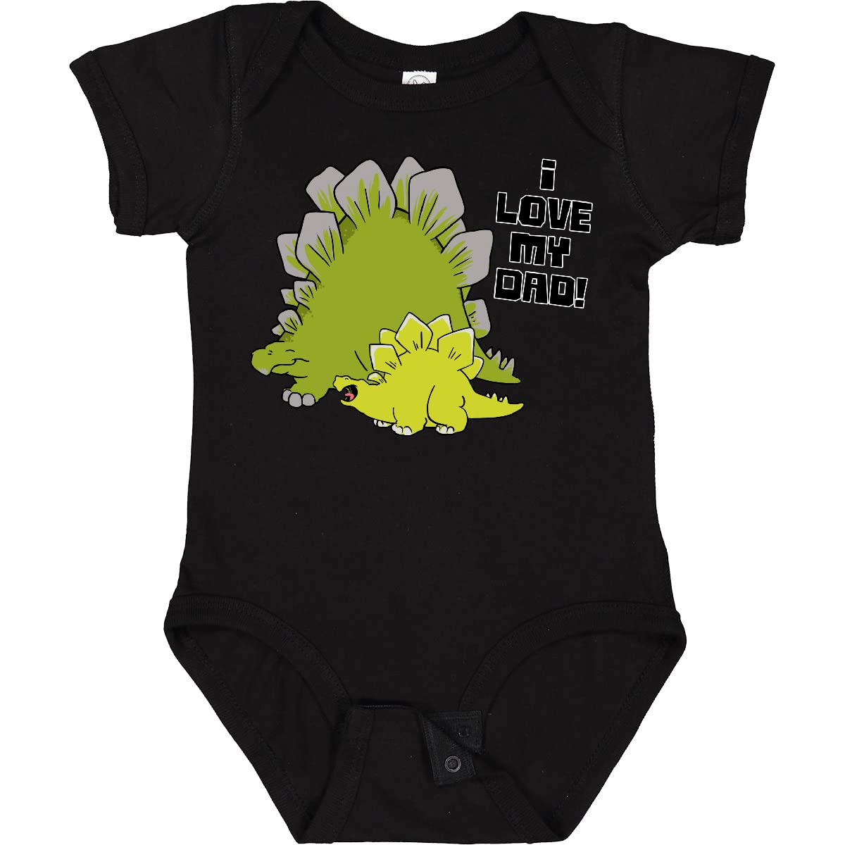I Love My Dad with Baby & Daddy Stegosauruses Baby Bodysuit - Cute Dinosaur Father's Day Gift for Newborns & Infants - Perfect for Family Photos & Special Occasions