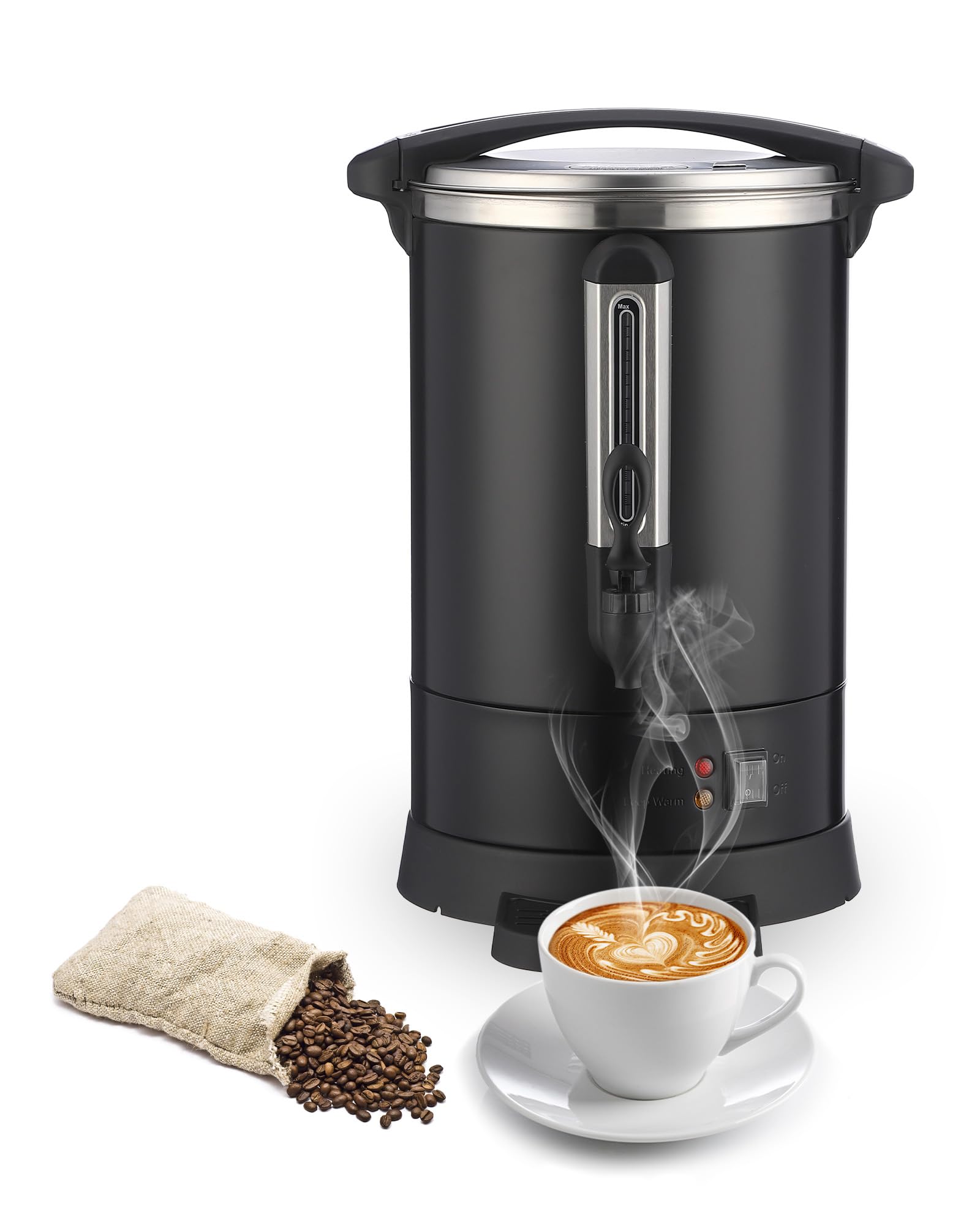 120 Cup Commercial Coffee Urn - 18L Large Stainless Steel Coffee Maker with Quick Brewing - Perfect for Church Events, Office Meetings, Lounges & Large Gatherings - Food Grade Safe for Catering & Hospitality Use