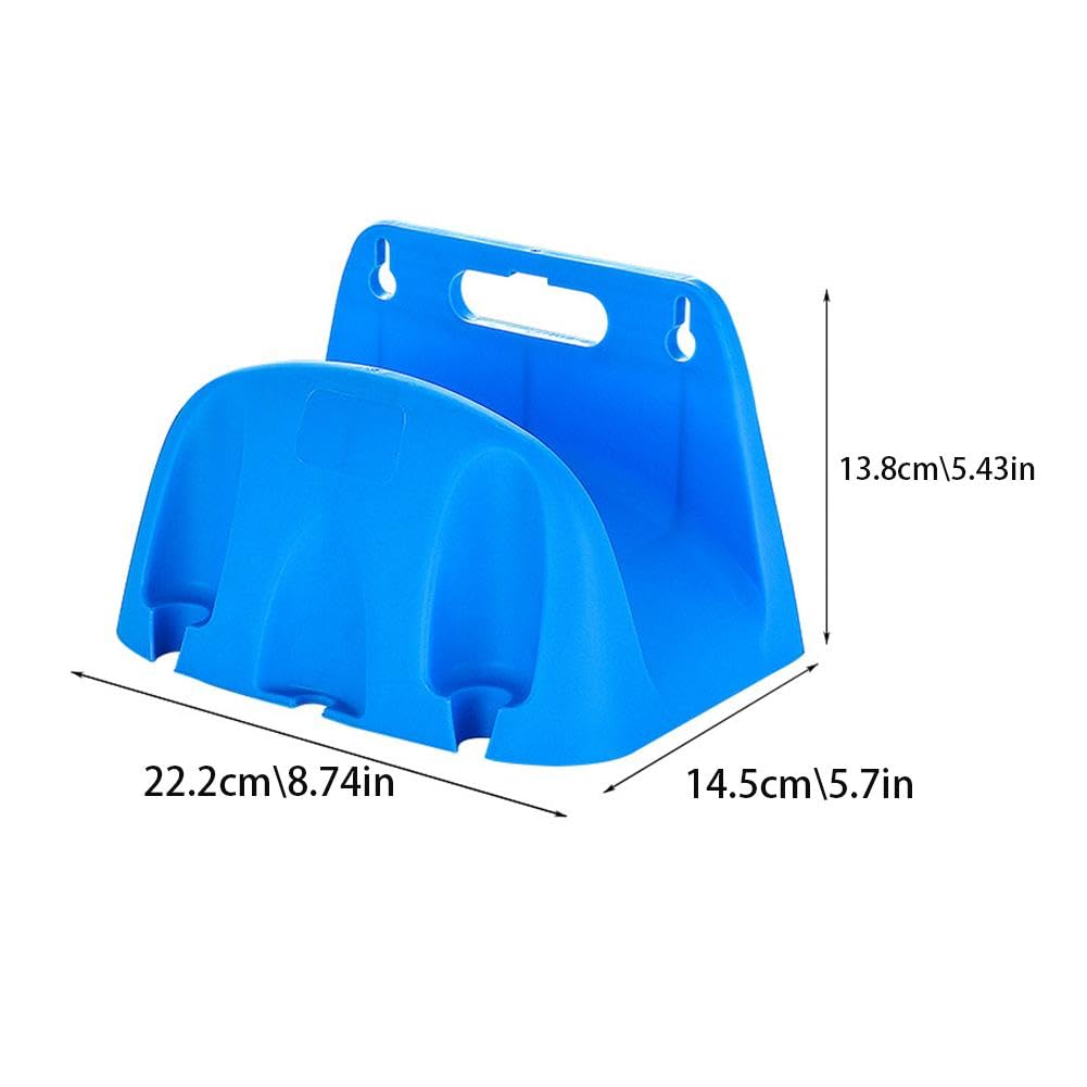 Wall-Mounted Heavy Duty Garden Hose Holder - Durable Outdoor Water Hose Storage Bracket (Blue) - Perfect for Garage, Yard & Garden Organization