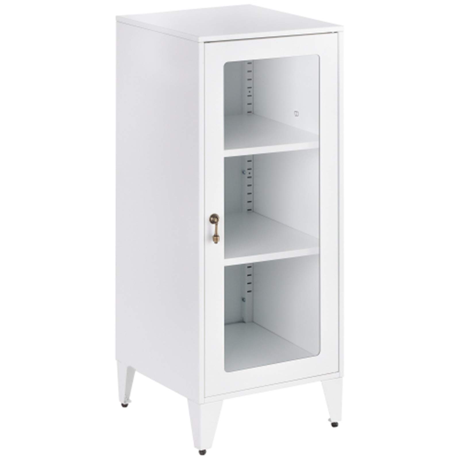 Multifunctional Metal Storage Cabinet with 2 Adjustable Shelves - White Office File Cabinet for Bedroom, Living Room & Bathroom Organization - Perfect for Home, Office & Dorm Storage Solutions