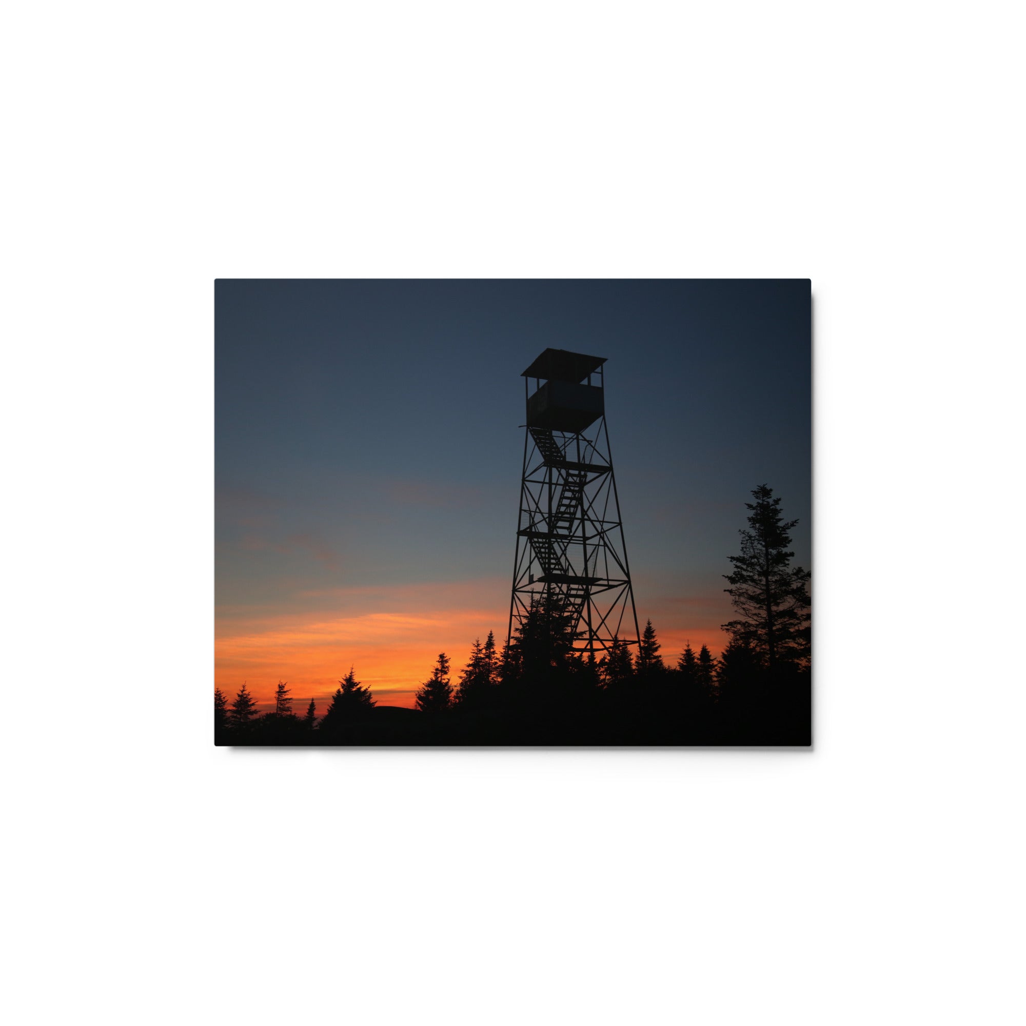 Premium Metal Print - Stunning Fire Tower Sunset Wall Art | Perfect for Home Decor, Office & Living Room