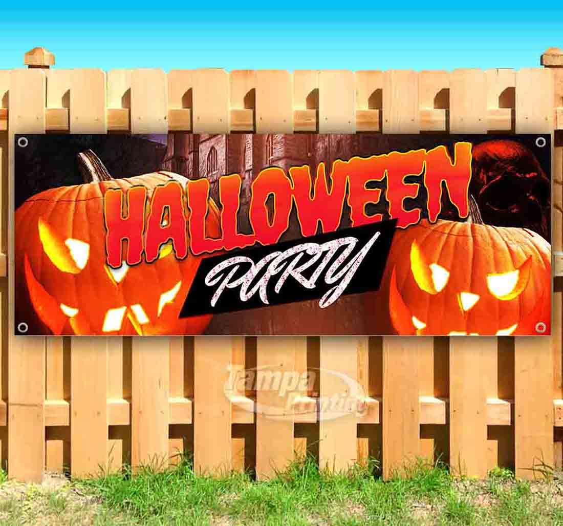 Halloween Party Banner - 13 oz Heavy-Duty Vinyl with Metal Grommets | Single-Sided Non-Fabric Decoration | Perfect for Indoor & Outdoor Halloween Decor