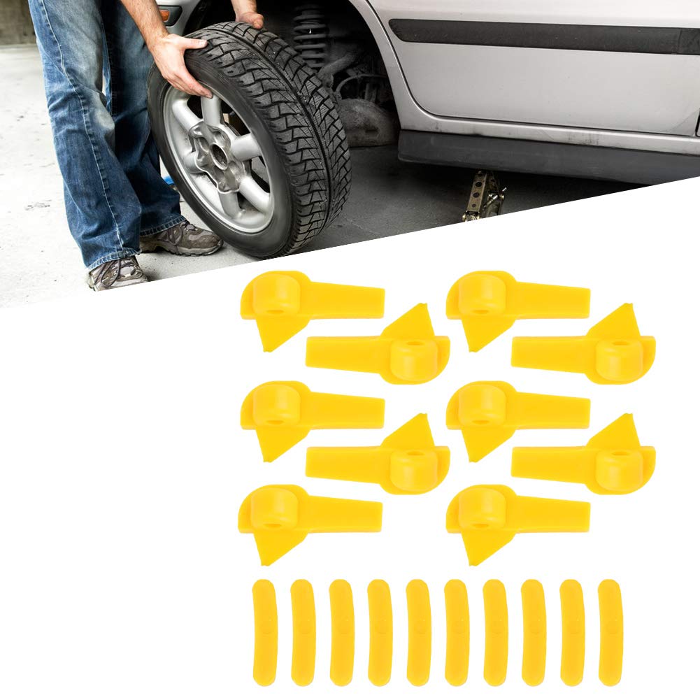 20 Pcs Yellow Plastic Tire Changer Mount Demount Duck Head Insert Rim Protectors - Ideal for Auto Repair Shops & DIY Tire Changes