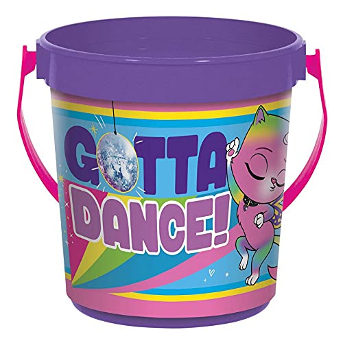 AmScan Rainbow Butterfly Unicorn Kitty Plastic Favor Bucket - 1 Piece | Kids Party Favors, Birthday Goodie Bags, Themed Celebrations & Gift Giving