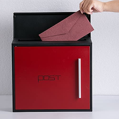 Modern Villa Outdoor Mailbox - Large Stainless Steel Letter Box with Lock, Weatherproof & Durable (Red) - Perfect for Homes, Apartments, Offices & Mail Collection