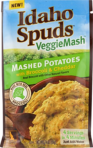 Idaho Spuds Veggie Mash - Cauliflower Butter Broccoli & Cheese Mashed Potatoes (10 Count Pack) | Easy Side Dish for Family Dinners, Holiday Meals & Quick Weeknight Meals