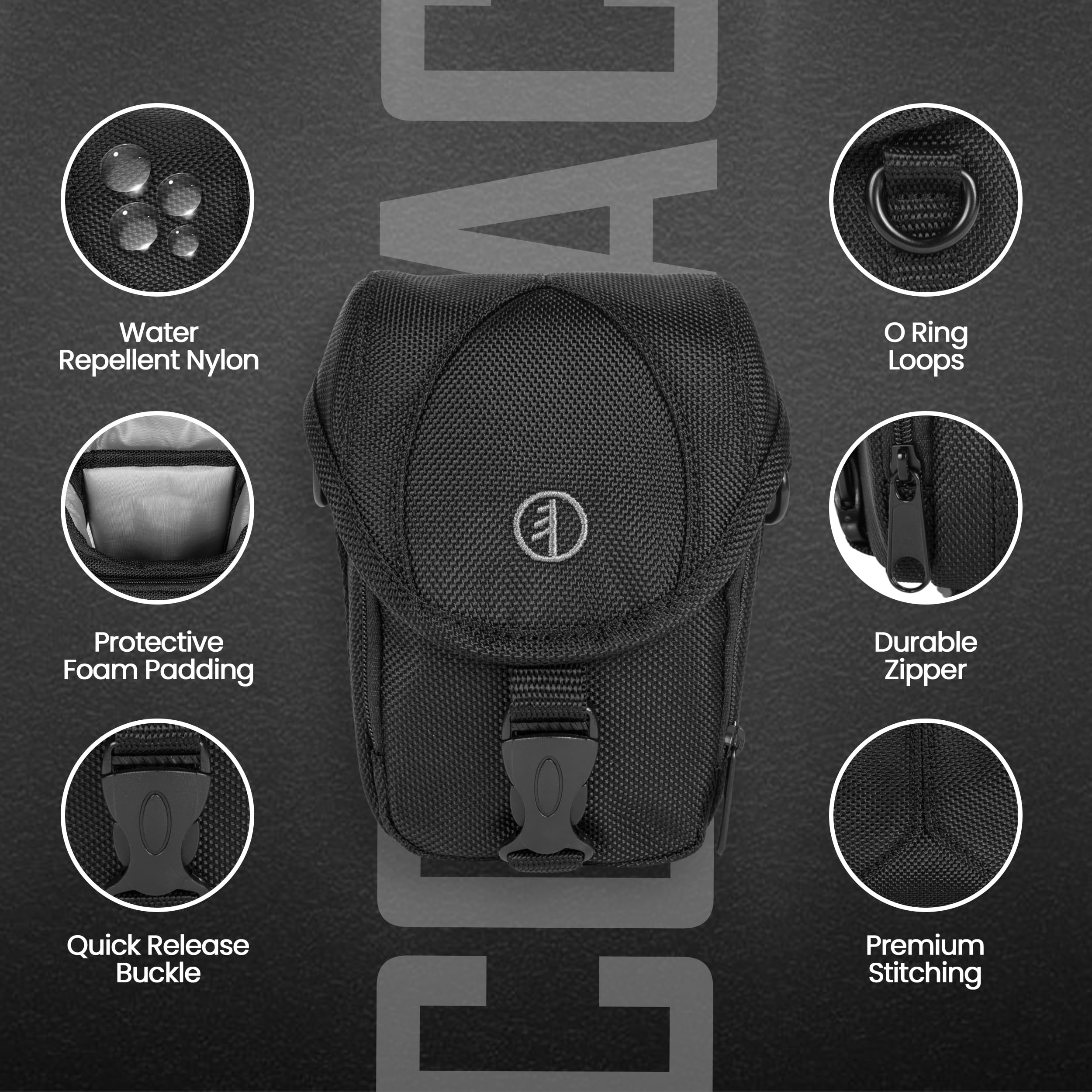 Tamrac Pro Compact 2 Camera Bag for DSLR & Mirrorless Cameras - Small Crossbody Photography Case Compatible with Canon, Nikon, Fuji - Waterproof & Durable Black Camera Carrying Bag for Travel, Hiking & Street Photography
