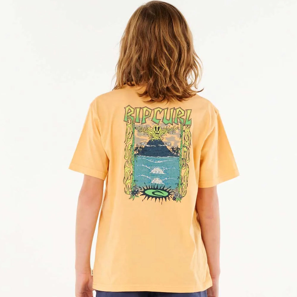 Rip Curl Boys Eruption Graphic T-Shirt - Short Sleeve Cotton Tee for Kids - Surf & Beach Style for Summer Outfits