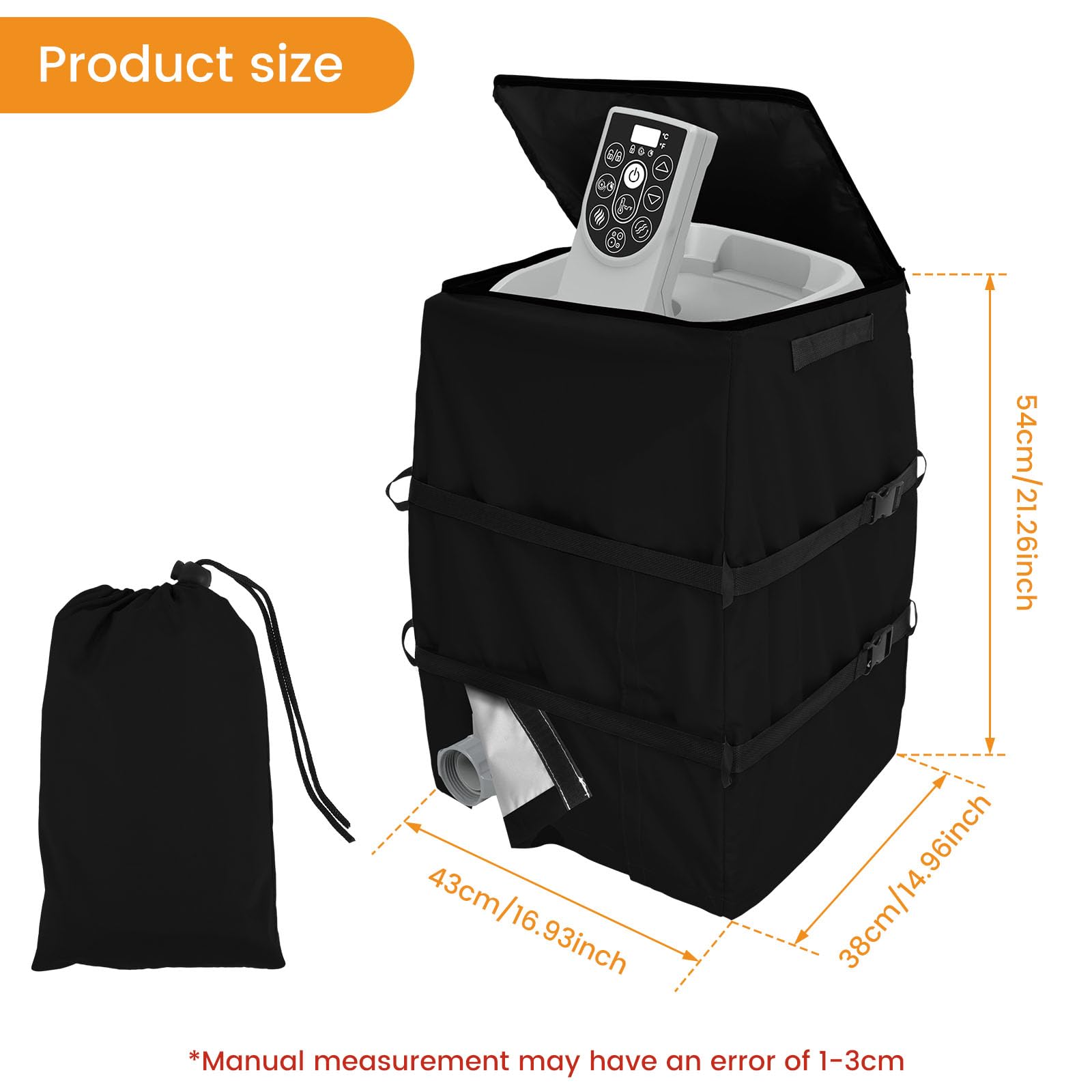 Premium Hot Tub Spa Heater Pump Cover - Waterproof & UV Resistant Black Rectangle Pool Cover for Outdoor Protection | Perfect for Jacuzzi, Backyard Spas, and Swimming Pool Equipment