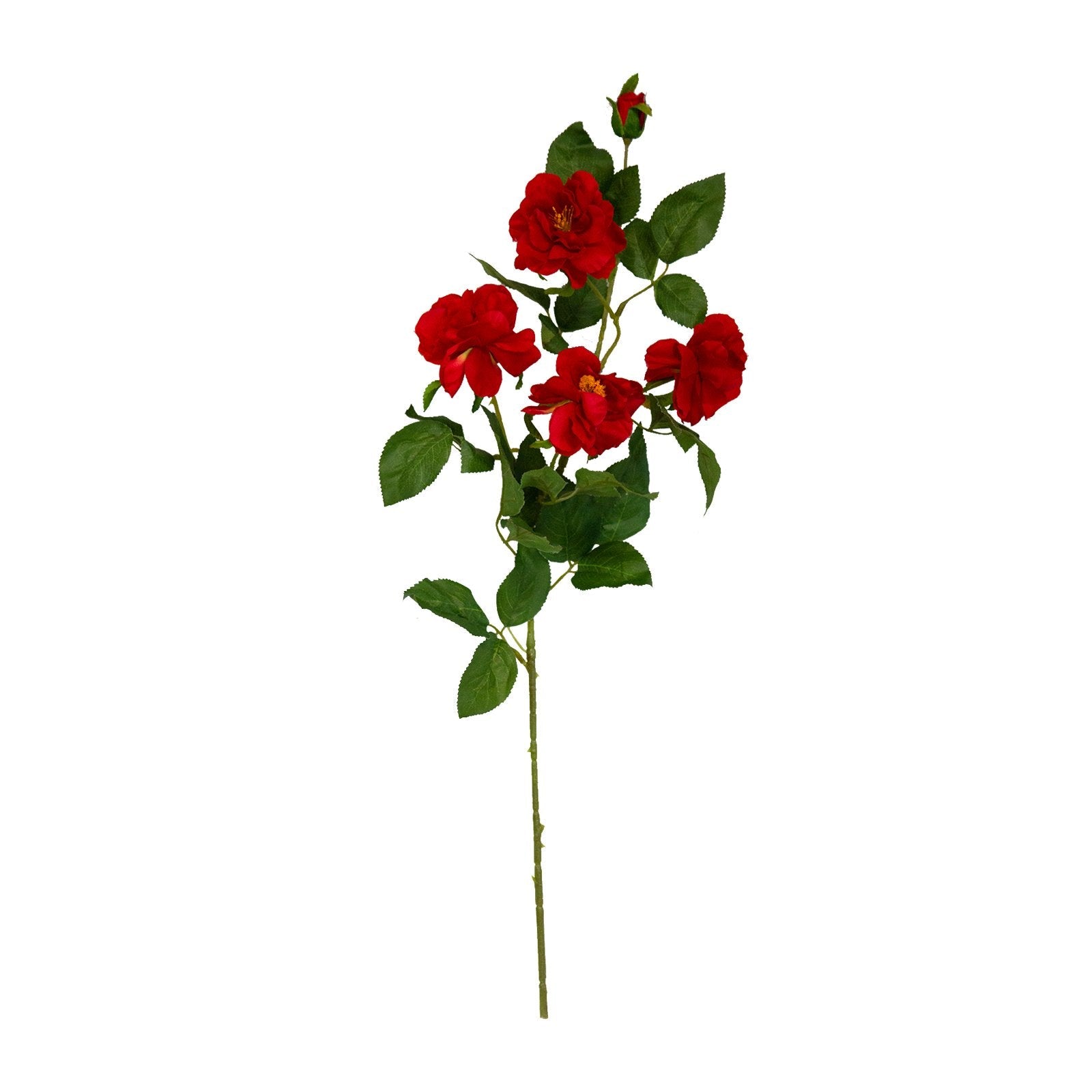 Artificial Red Camellia Silk Flowers Stems - 60cm Long Realistic Fake Floral Decor for Home, Wedding, Party, and Office Decoration