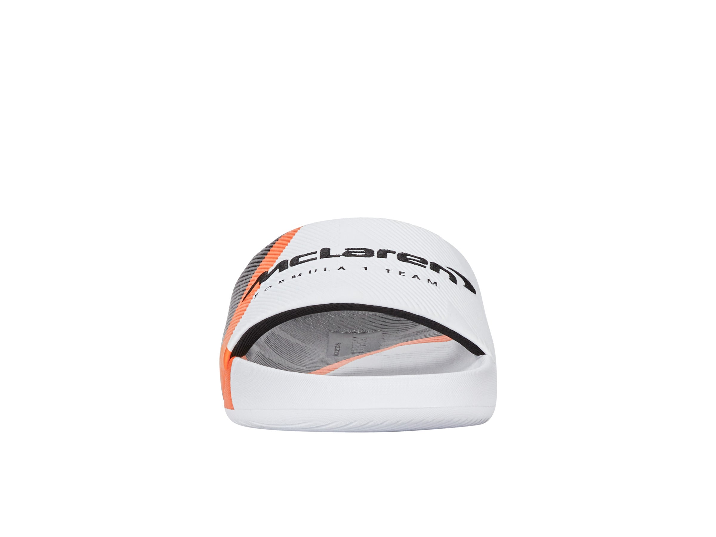 McLaren F1 Team Slide Sandals - White/Black/Papaya | Comfortable Men's & Women's Slides | Perfect for Poolside, Beach & Casual Wear
