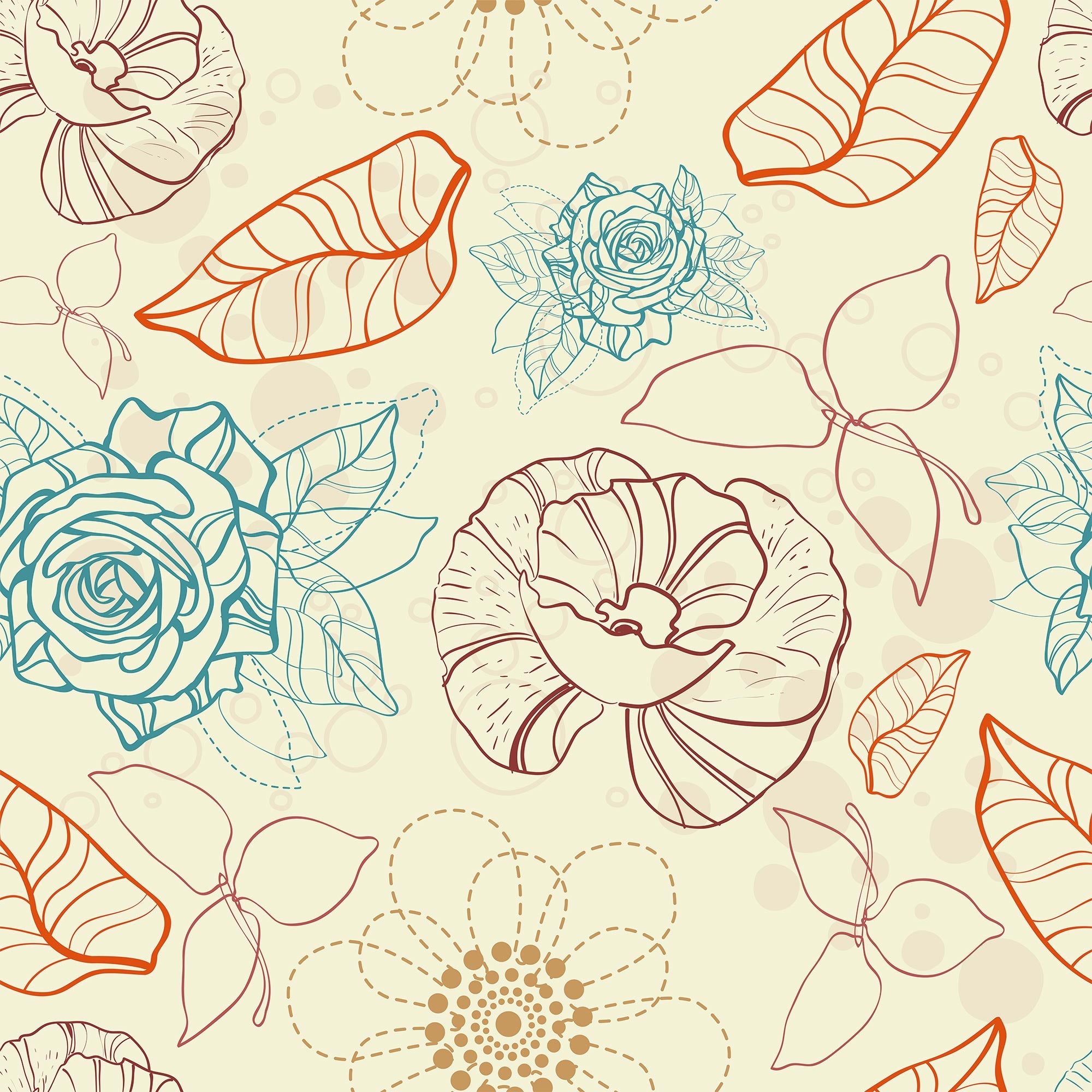 Red and Orange Floral Wallpaper Sample for Bedroom - Peel and Stick Removable Wallpaper - Perfect for Accent Walls, Nursery Decor & Home Renovation