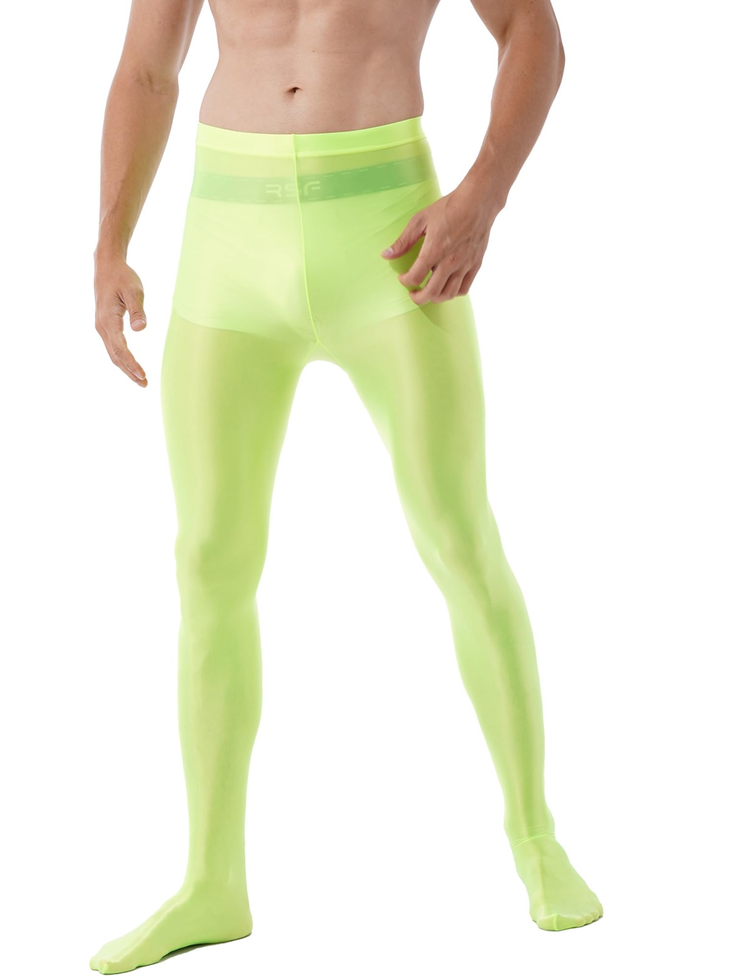 iiniim Men's Ultra Shiny Oil Glossy Pantyhose - High Elastic Opaque Tights & Stockings for Sexy Leggings | Perfect for Cosplay, Nightlife & Fashion Outfits