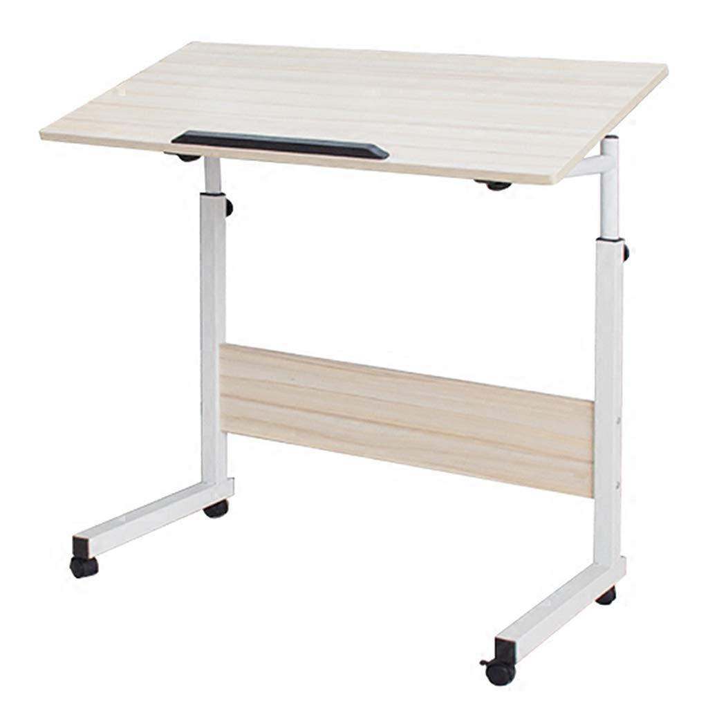 Adjustable Computer Desk & Writing Desk - Sturdy Home Office Desk with High Load-Bearing Capacity, Non-Slip Surface, Removable Design (Wood Color, 80x40cm) - Perfect for Small Spaces, Study Rooms & Home Offices