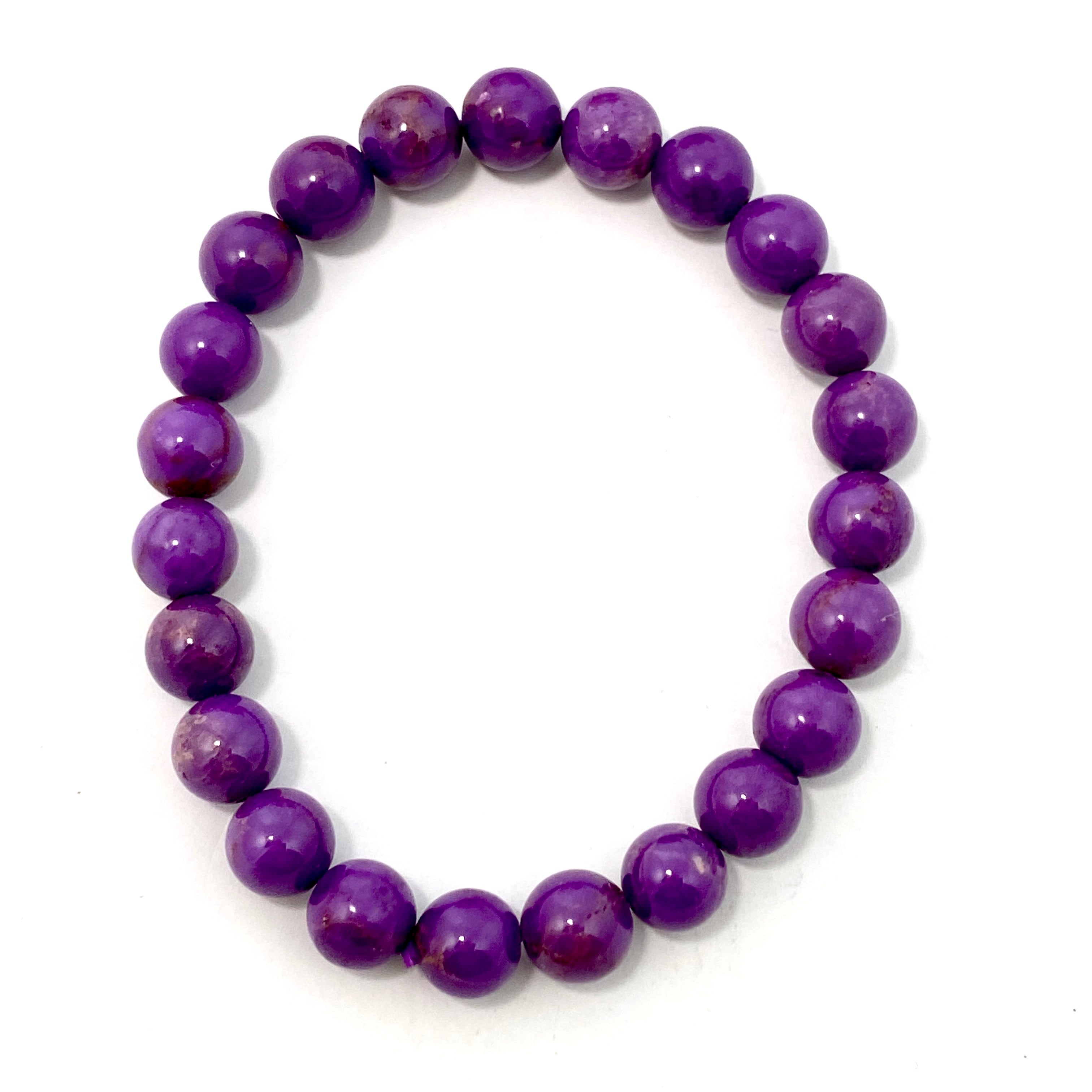 Natural Phosphosiderite Round Beaded Bracelet for Women - Healing Crystal Jewelry for Energy Balance & Stress Relief - Perfect for Meditation, Yoga & Spiritual Practice