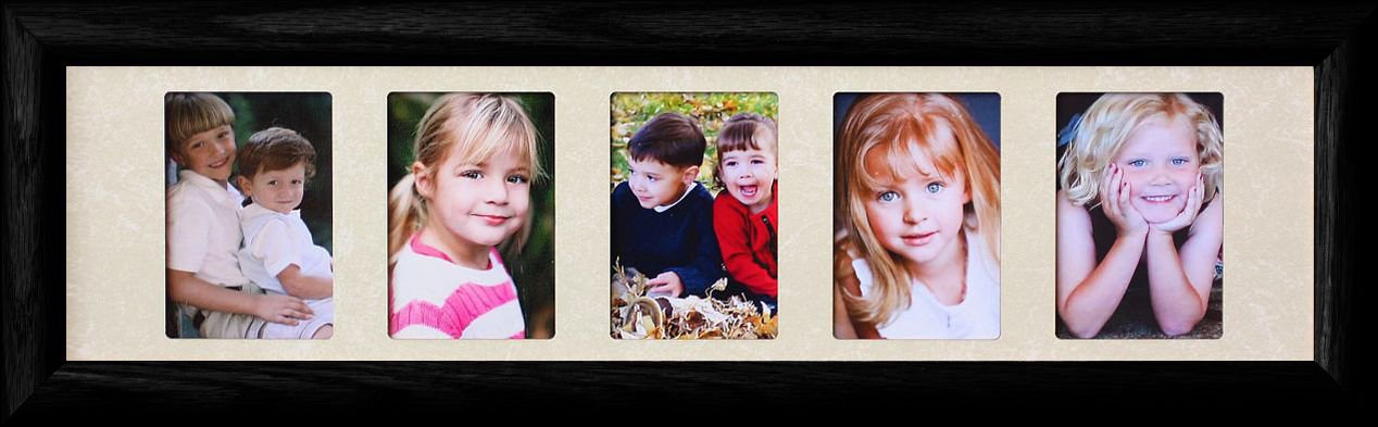 5 Opening 2x3 Wallet Photo Frame - Holds Five 2x3 Pictures - Black - Perfect for Family Photos, Travel Memories & Gift Giving
