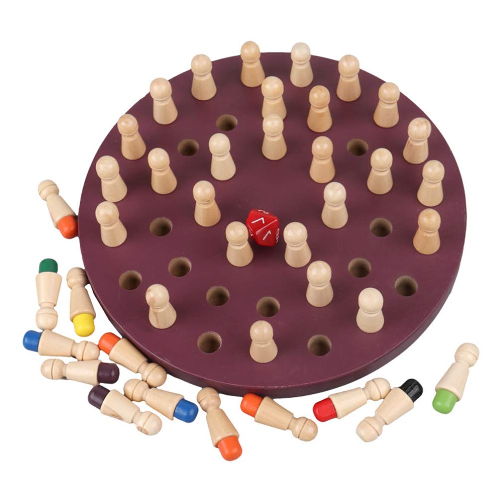 NUOBESTY Wooden Memory Match Chess Game Set - Educational Building Blocks for Kids, Family Party Board Game - Perfect for Early Learning & Fun Gatherings