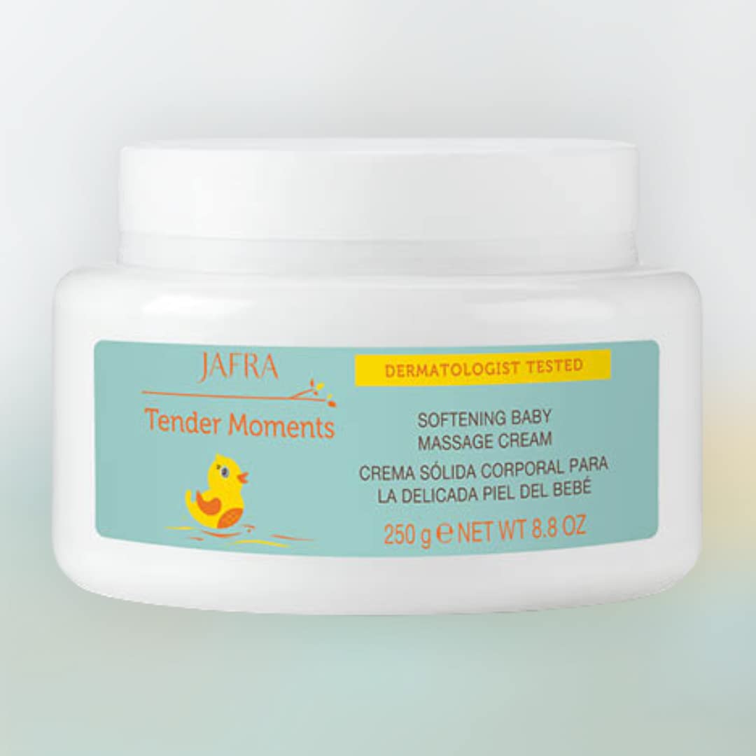 Jafra Tender Moments Baby Massage Cream - 8.8 Fl Oz, Ultra Moisturizing & Gentle Formula for Newborns & Infants - Perfect for Relaxing Massage, Dry Skin Care & Bedtime Routine (Discontinued - Rare Find)