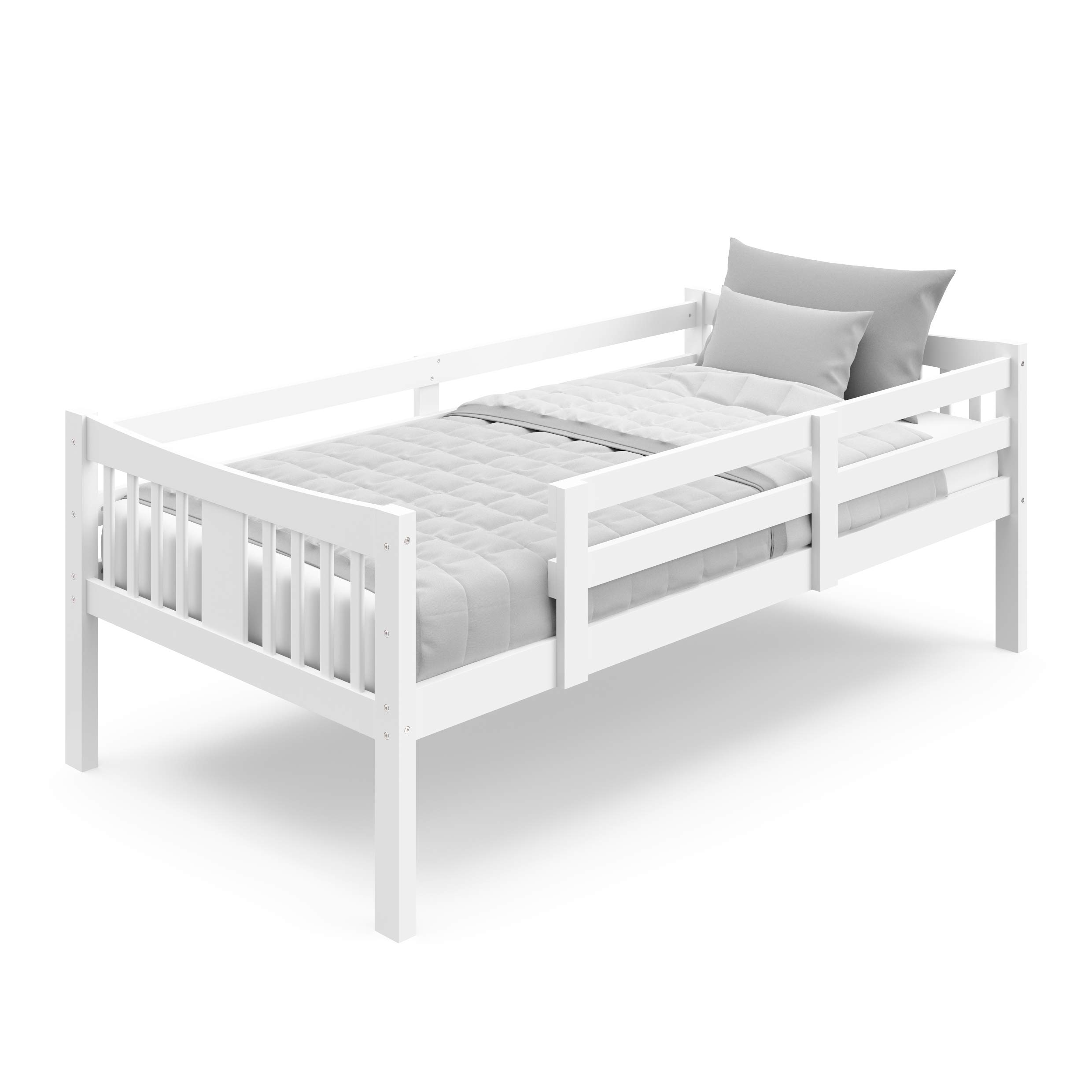 Storkcraft Caribou Twin Over Twin Bunk Bed for Kids - GREENGUARD Gold Certified, Convertible to 2 Separate Twin Beds, Sturdy White Wooden Bunk Bed | Perfect for Kids' Bedrooms, Shared Rooms & Sleepovers