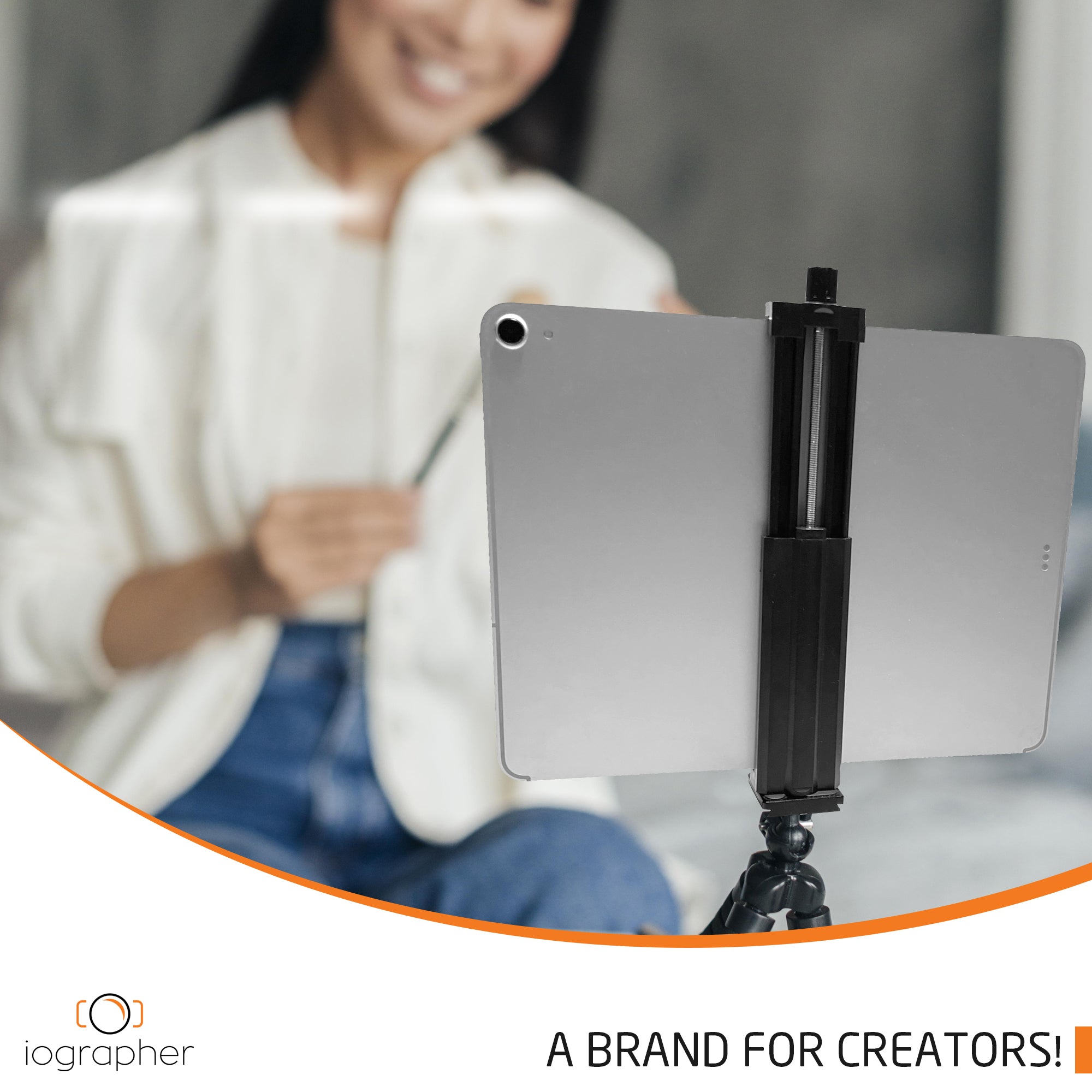 iOgrapher Universal Tablet Mount with Accessory Shoe - Compatible with 5.5” to 12.9” Tablets (iPad, Samsung, etc.) - Works with Standard Tripods - Perfect for Vlogging, Photography & Video Production